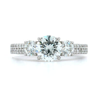 18K White Gold 3 Stone Diamond Engagement Ring