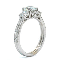 18K White Gold 3 Stone Diamond Engagement Ring