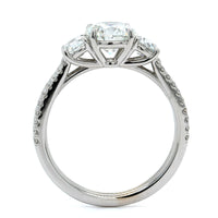 18K White Gold 3 Stone Diamond Engagement Ring