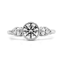 Platinum Round Diamond 3 Stone Engagement Ring