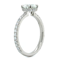 Platinum Round Cut Diamond with Hidden Halo Engagement Ring