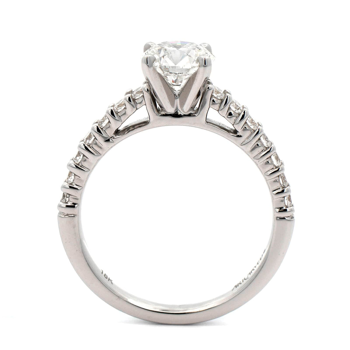 18K White Gold Round Diamond Engagement Ring