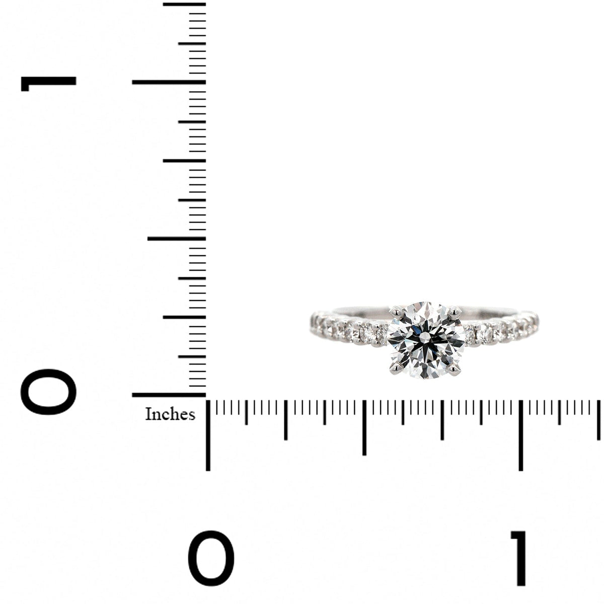 18K White Gold Round Diamond Engagement Ring