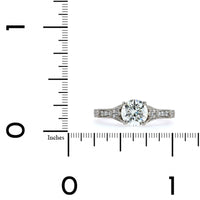18K White Gold Round Cut Diamond Vintage Inspired Engagement Ring
