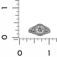 18K White Gold Round Diamond Halo Engagement Ring
