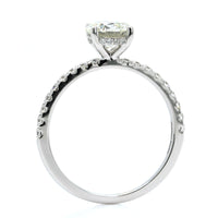 18K White Gold Round Diamond with Hidden Halo Engagement Ring