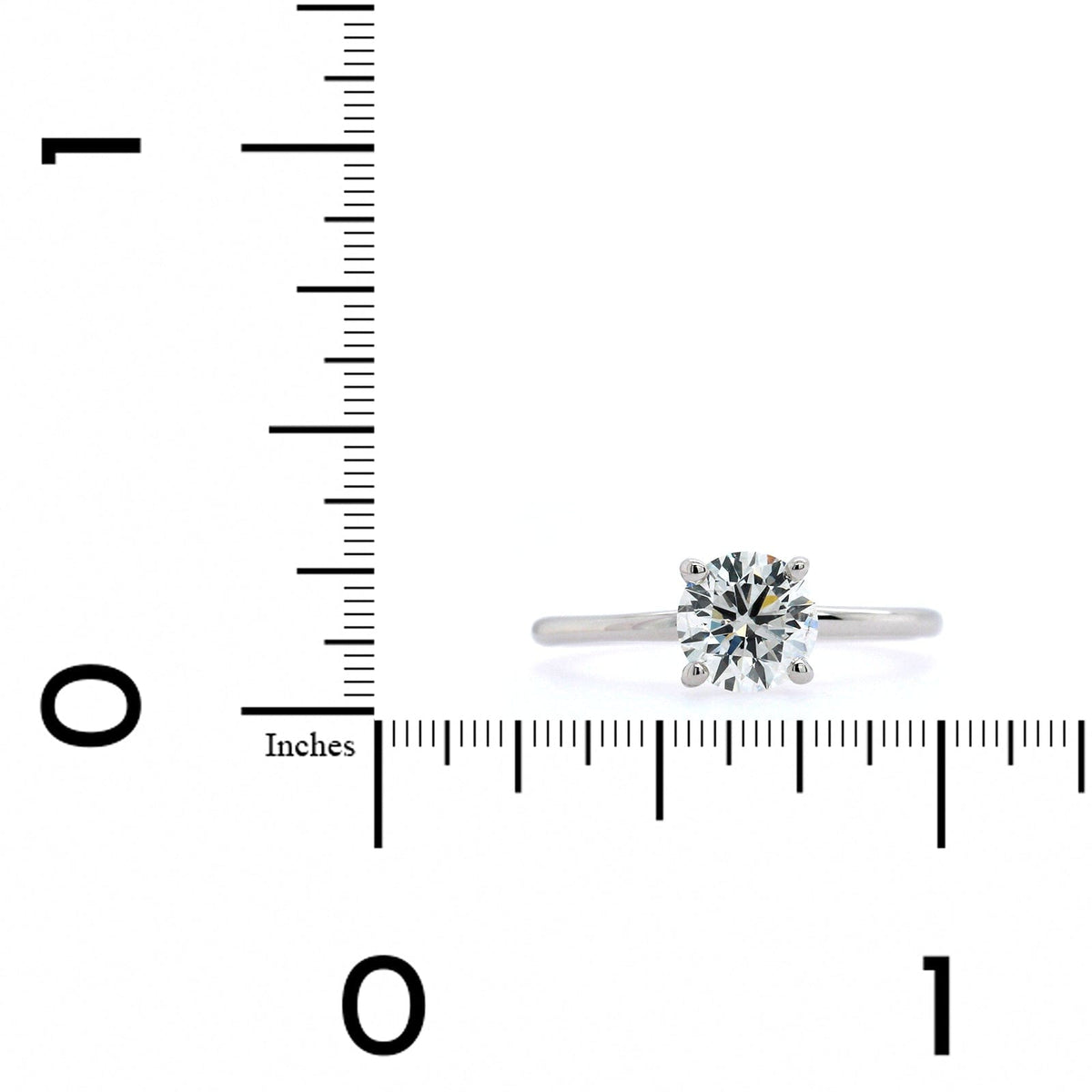 18K White Gold Round Diamond with Hidden Halo Engagement Ring