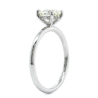 18K White Gold Round Diamond with Hidden Halo Engagement Ring