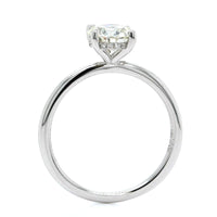18K White Gold Round Diamond with Hidden Halo Engagement Ring