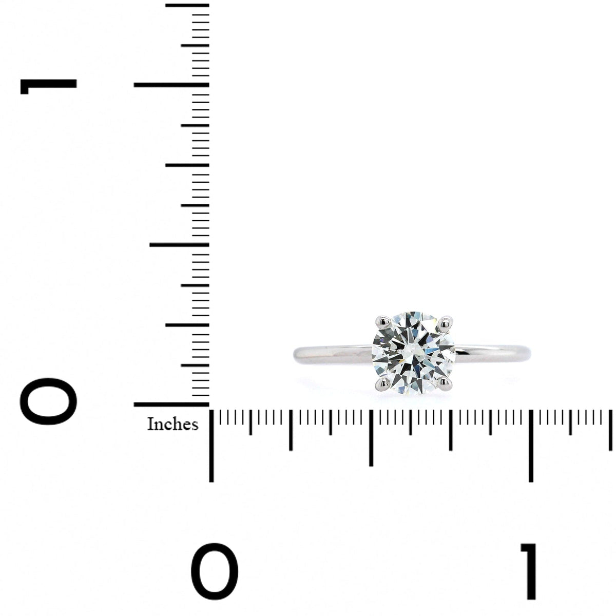18K White Gold Round Diamond with Hidden Halo Engagement Ring