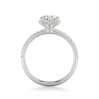 Platinum Round Diamond with Hidden Halo Engagement Ring