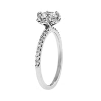 Platinum Round Diamond with Hidden Halo Engagement Ring
