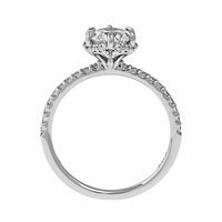 Platinum Round Diamond with Hidden Halo Engagement Ring