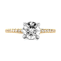 18K Yellow Gold & Platinum Round Cut Diamond Engagement Ring