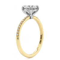 18K Yellow Gold & Platinum Round Cut Diamond Engagement Ring