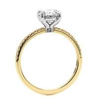 18K Yellow Gold & Platinum Round Cut Diamond Engagement Ring