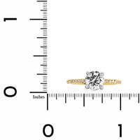 18K Yellow Gold & Platinum Round Cut Diamond Engagement Ring