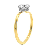 18K Yellow Gold Round Diamond Engagement Ring