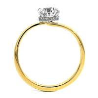 18K Yellow Gold Round Diamond Engagement Ring