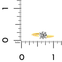 18K Yellow Gold Round Diamond Engagement Ring