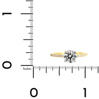 Platinum Round Cut Diamond with Hidden Halo Engagement Ring