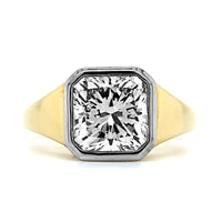 18K Yellow Gold and Platinum Radiant Diamond Engagement Ring