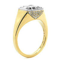 18K Yellow Gold and Platinum Radiant Diamond Engagement Ring