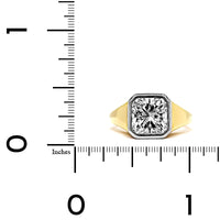 18K Yellow Gold and Platinum Radiant Diamond Engagement Ring