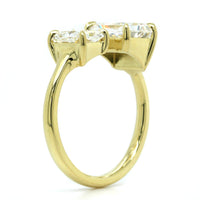 18K Yellow Gold 2 Stone Radiant Cut Diamond Engagement Ring