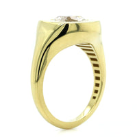 18K Yellow Gold Radiant Cut Diamond Bezel Set Ring