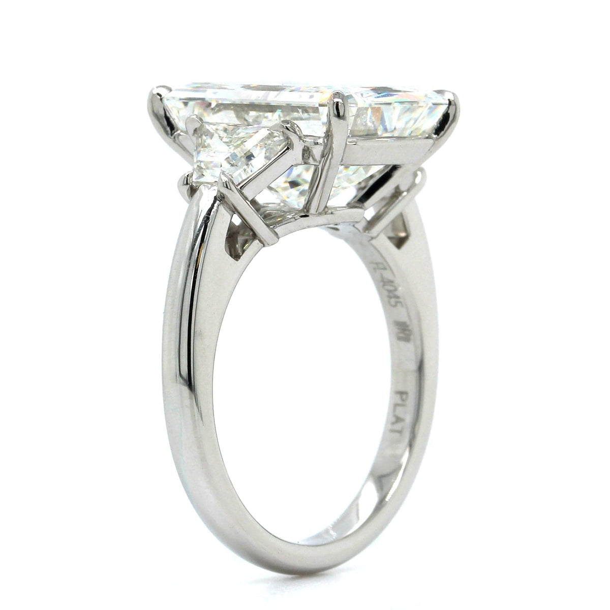 Platinum Radiant Cut Diamond 3 Stone Engagement Ring
