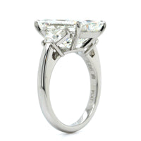 Platinum Radiant Cut Diamond 3 Stone Engagement Ring