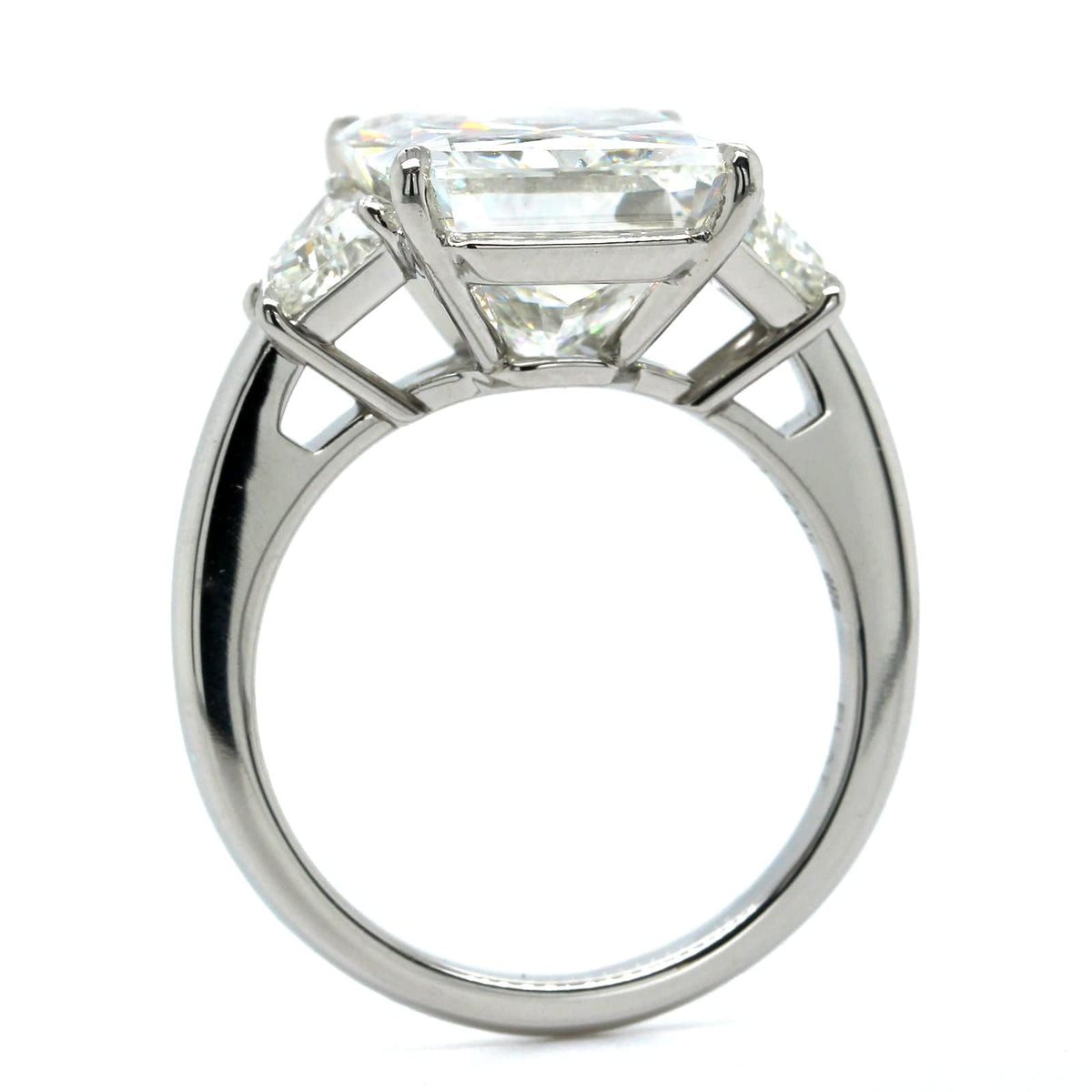 Platinum Radiant Cut Diamond 3 Stone Engagement Ring
