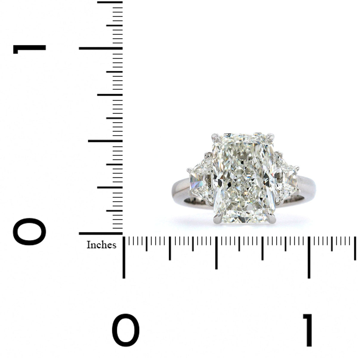 Platinum Radiant Cut Diamond 3 Stone Engagement Ring