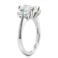Platinum 3 Stone Radiant Cut Diamond Engagement Ring