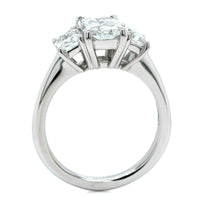 Platinum 3 Stone Radiant Cut Diamond Engagement Ring