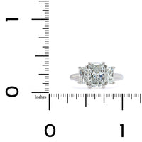 Platinum 3 Stone Radiant Cut Diamond Engagement Ring