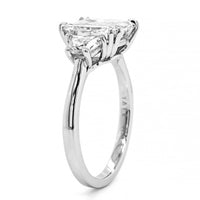 Platinum 3 Stone Radiant Cut Diamond Engagement Ring