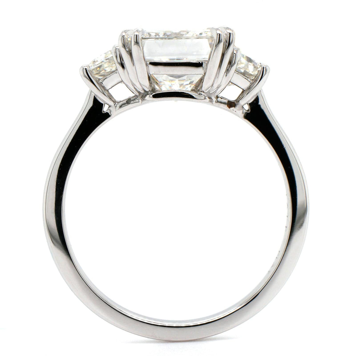 Platinum 3 Stone Radiant Cut Diamond Engagement Ring