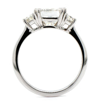 Platinum 3 Stone Radiant Cut Diamond Engagement Ring