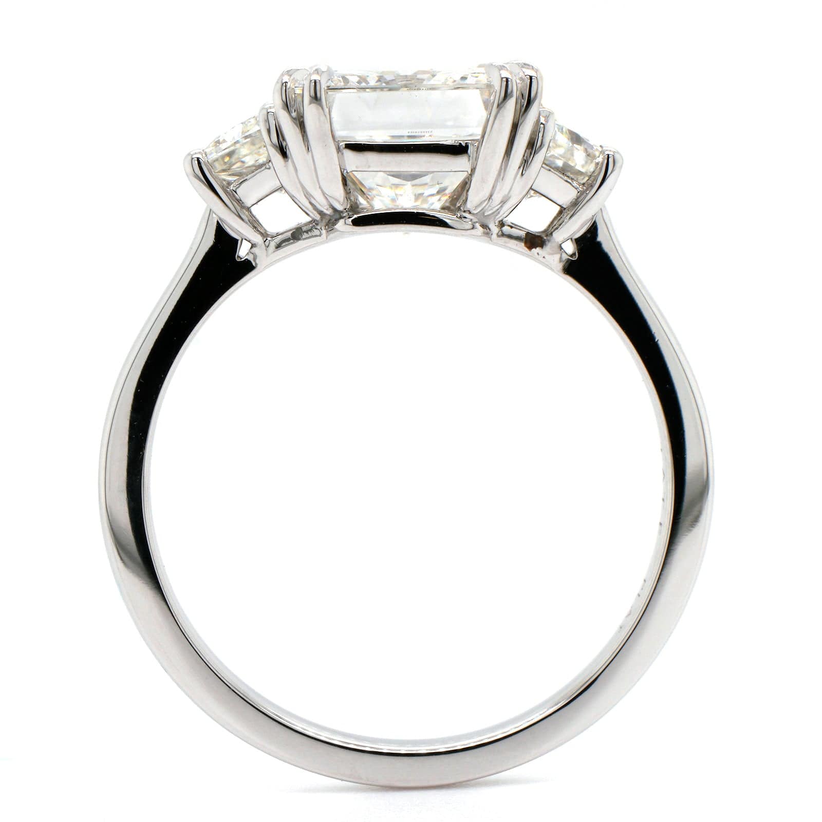 Platinum 3 Stone Radiant Cut Diamond Engagement Ring