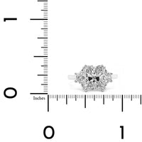 Platinum 3 Stone Radiant Cut Diamond Engagement Ring