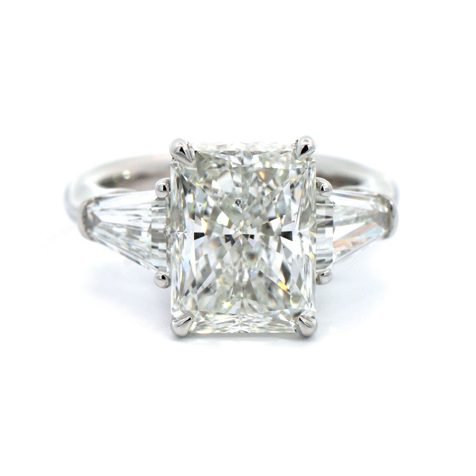 Platinum 3 Stone Radiant Cut Diamond Engagement Ring