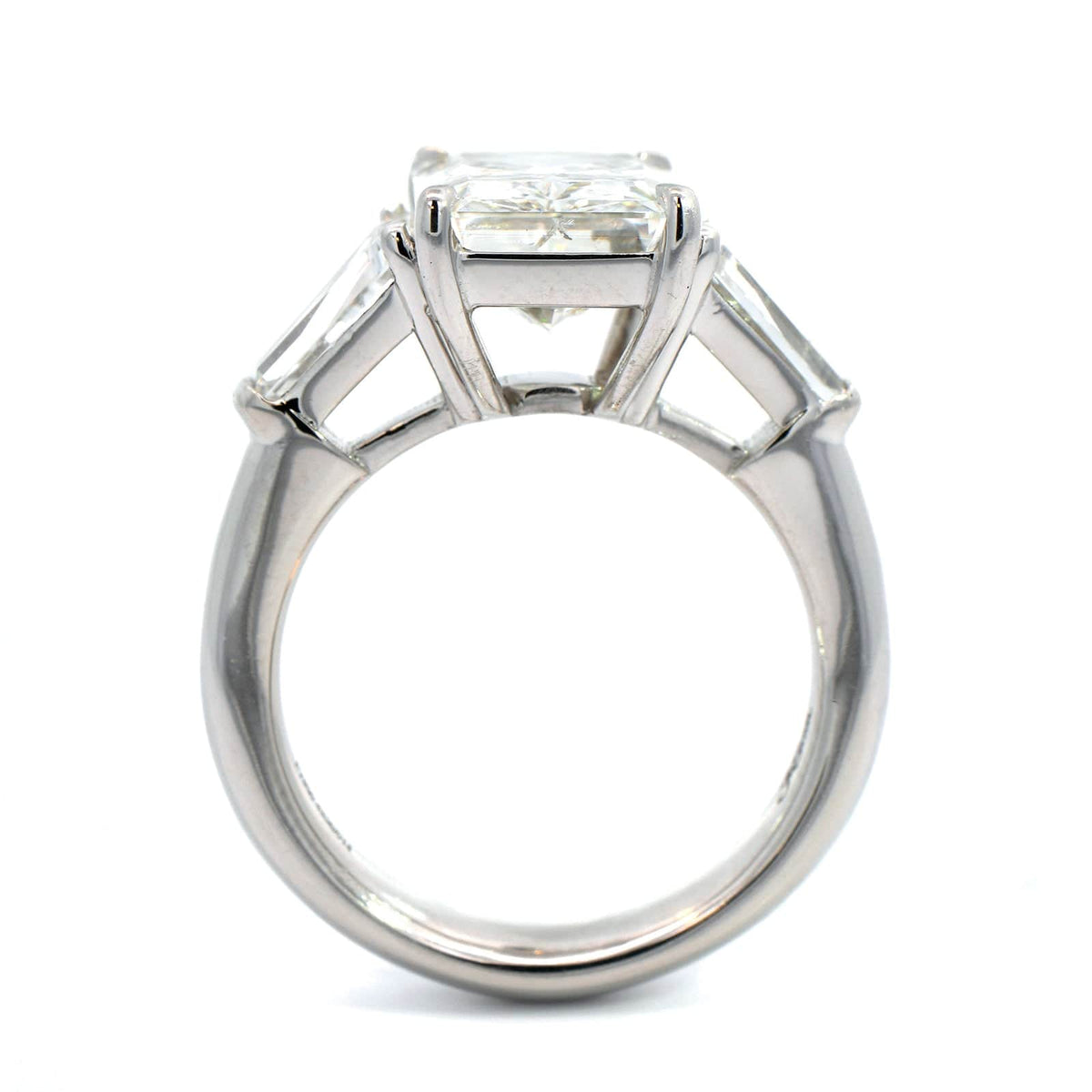 Platinum 3 Stone Radiant Cut Diamond Engagement Ring