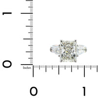 Platinum 3 Stone Radiant Cut Diamond Engagement Ring