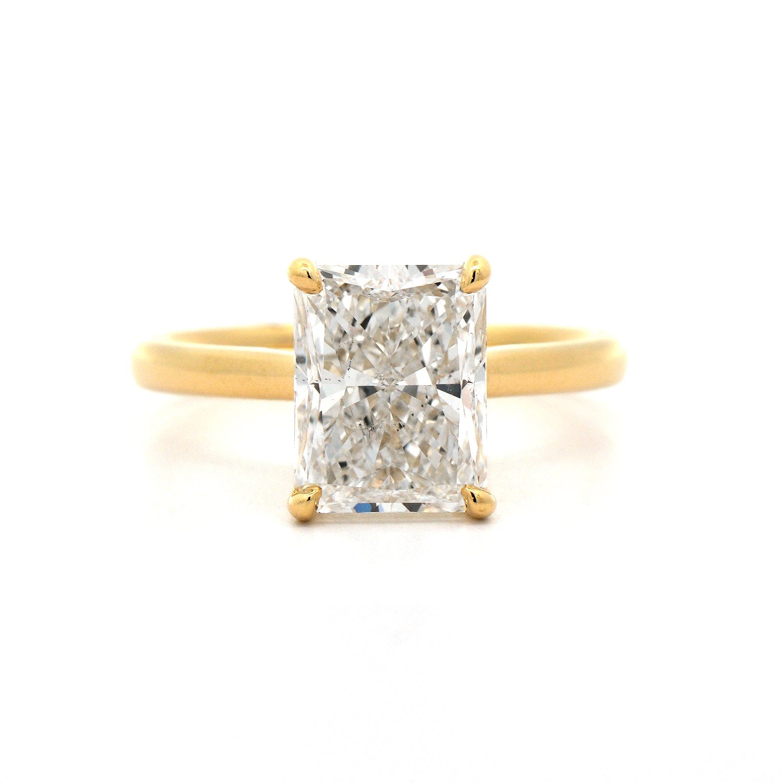 18K Yellow Gold Radiant Cut Diamond Engagement Ring