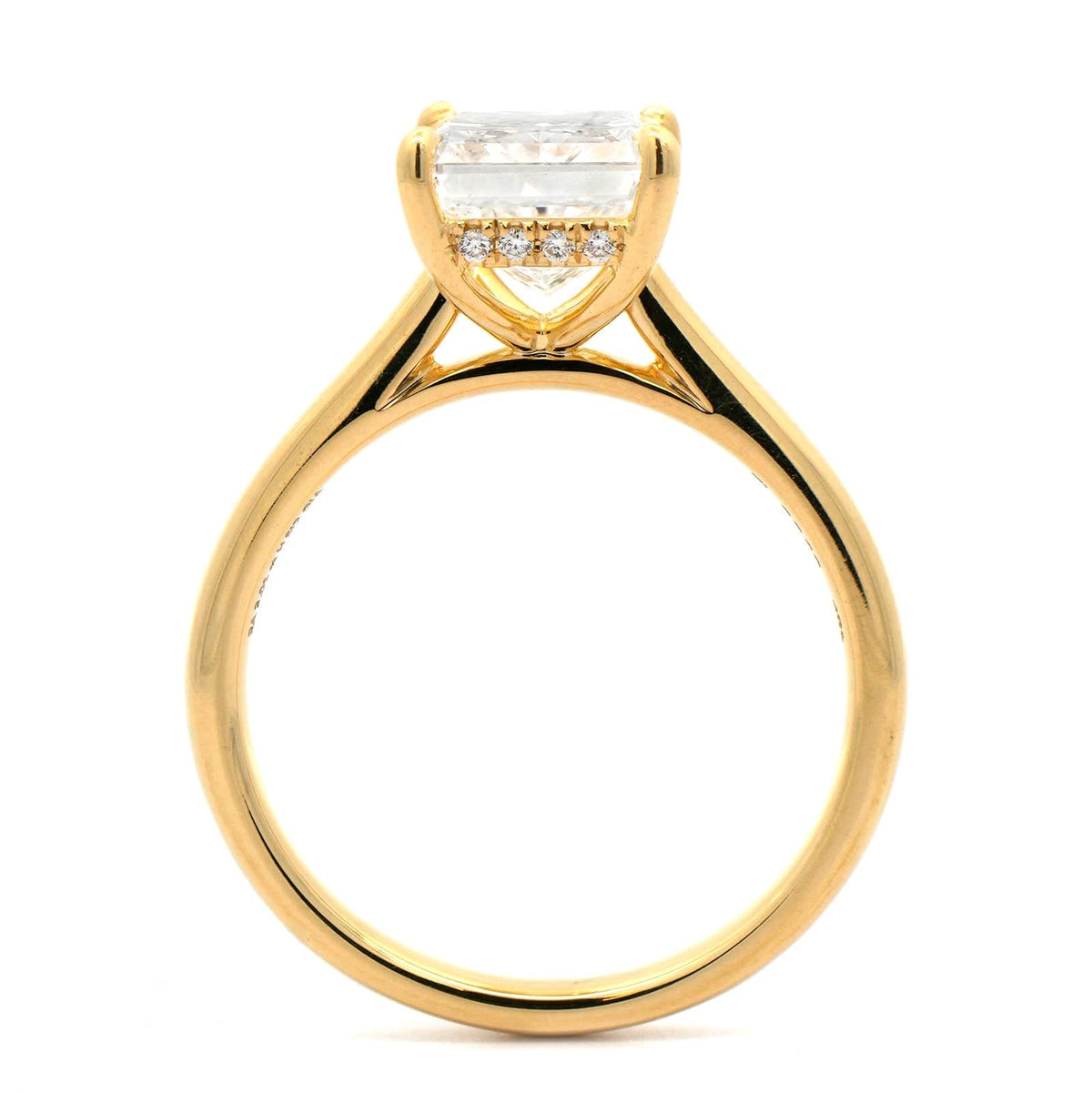 18K Yellow Gold Radiant Cut Diamond Engagement Ring