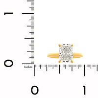 18K Yellow Gold Radiant Cut Diamond Engagement Ring