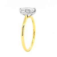 18K Yellow Gold and Platinum Radiant Cut Diamond Engagement Ring