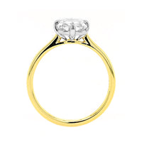 18K Yellow Gold and Platinum Radiant Cut Diamond Engagement Ring